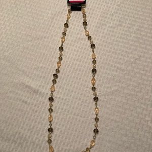 Gray and cream crystal necklace